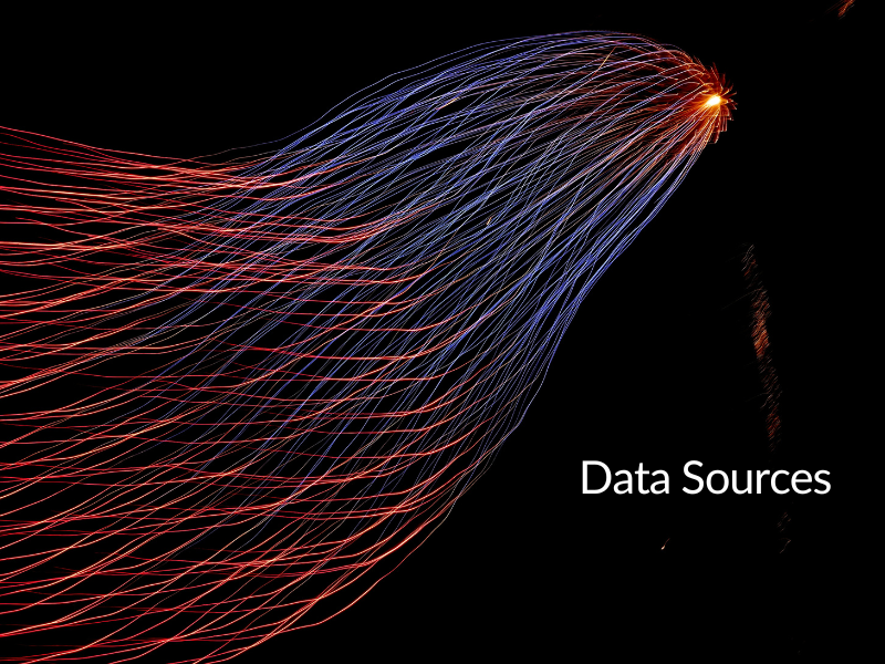 Data Sources represented by different lines in a vortex